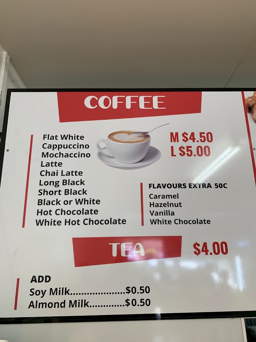Paihia Bakery Espresso menu board