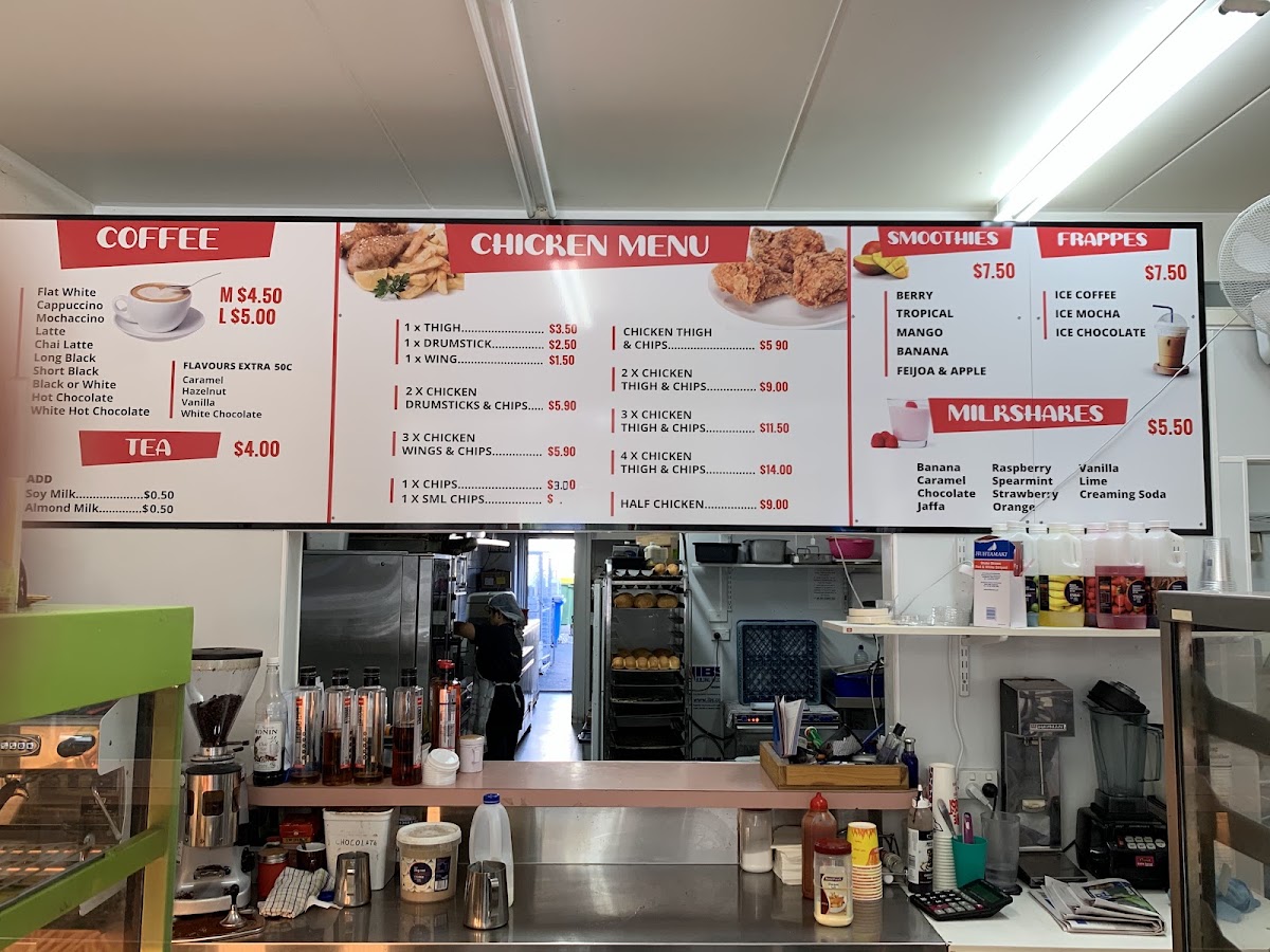 Paihia Bakery Espresso menu board