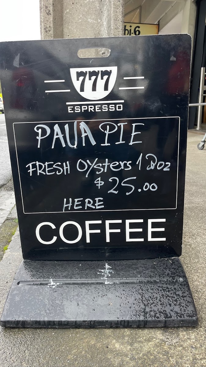 Paihia Bakery Espresso menu board