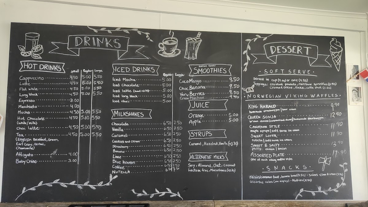 Mug & Beans Cafe menu board
