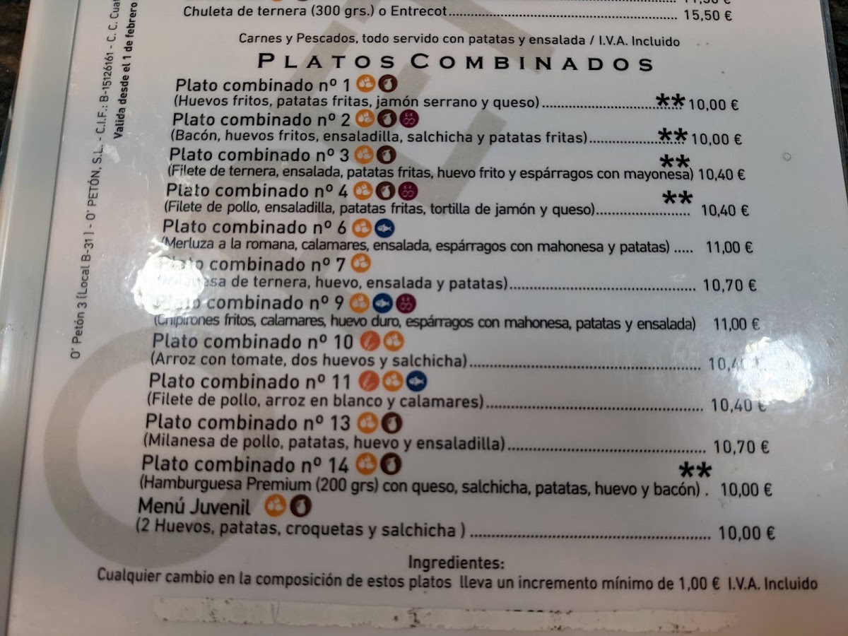 O Peton 3 menu board