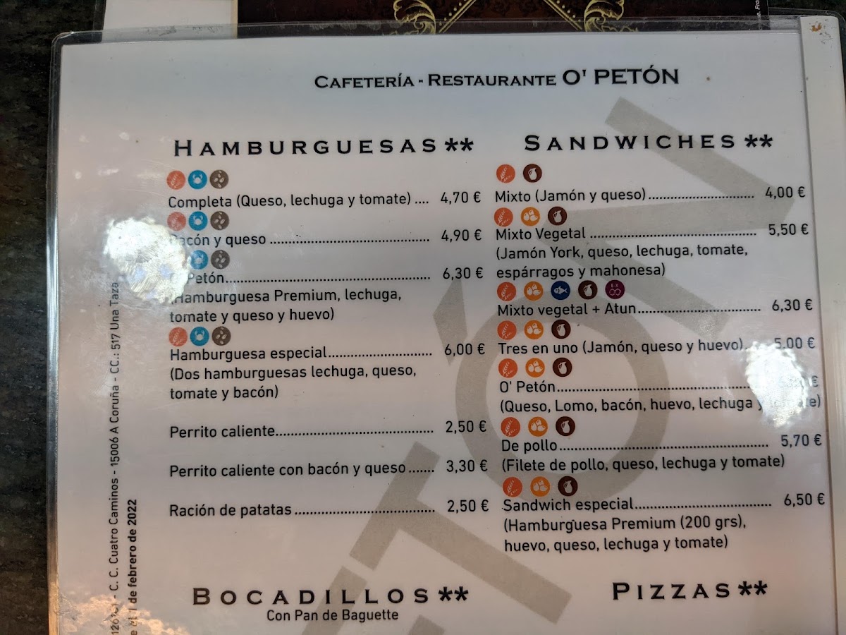 O Peton 3 menu board
