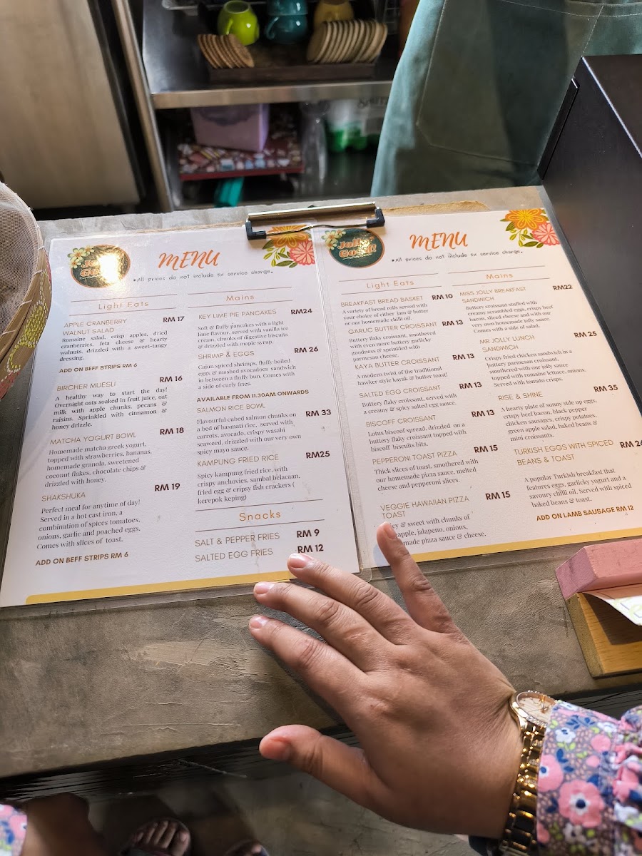 Jolly Good menu board