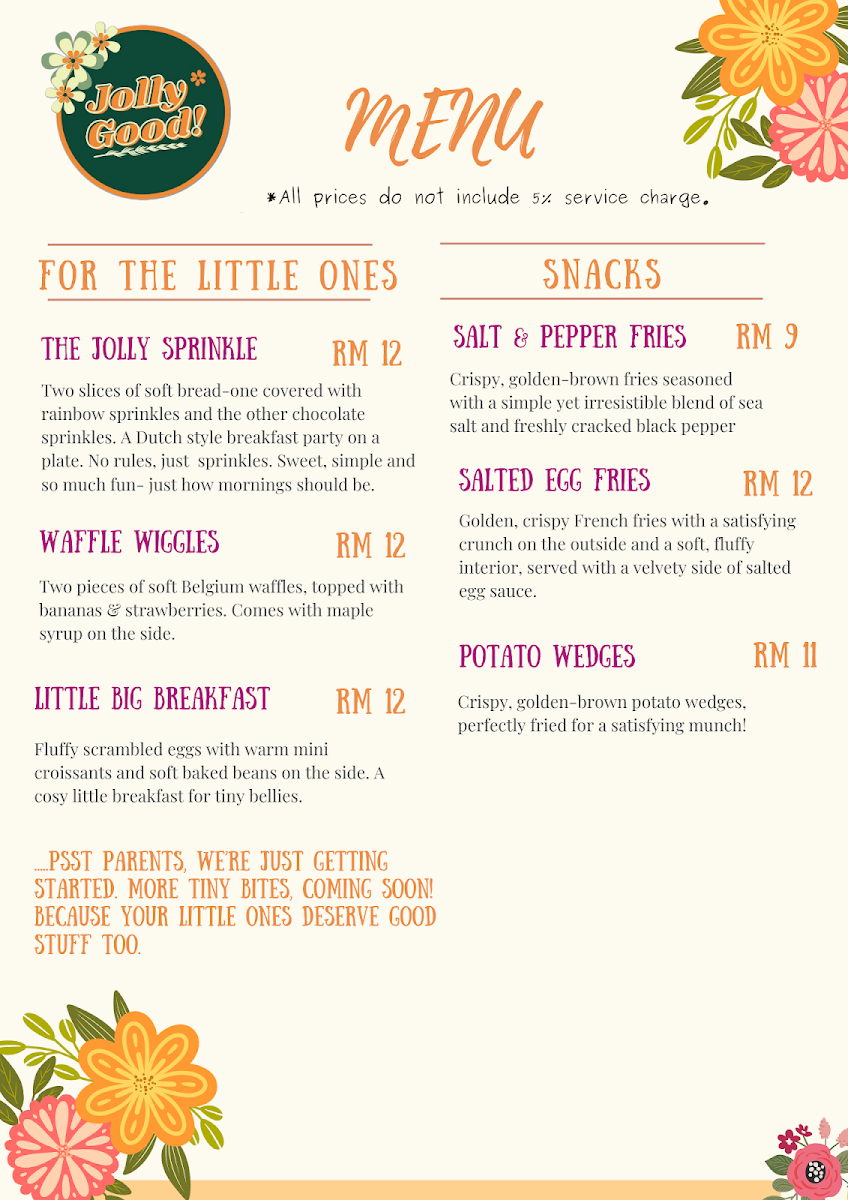 Jolly Good menu board