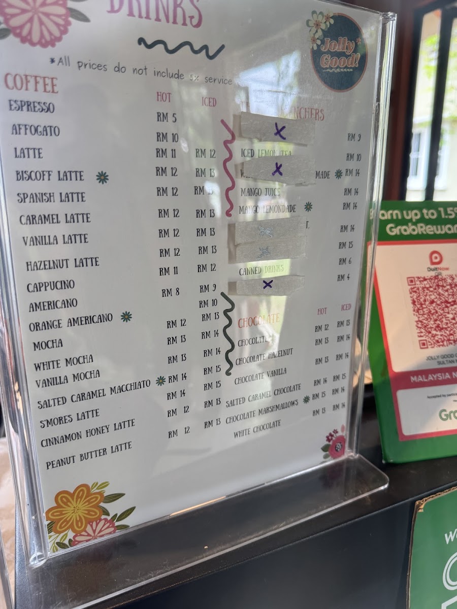Jolly Good menu board