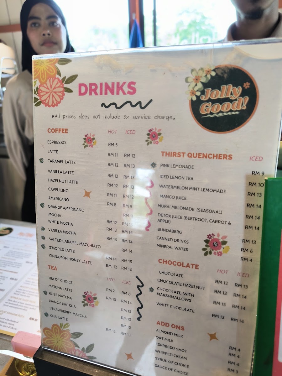 Jolly Good menu board