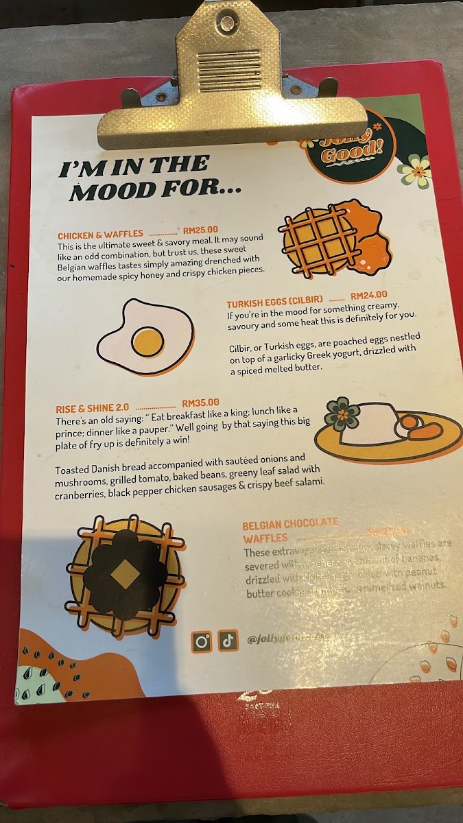 Jolly Good menu board