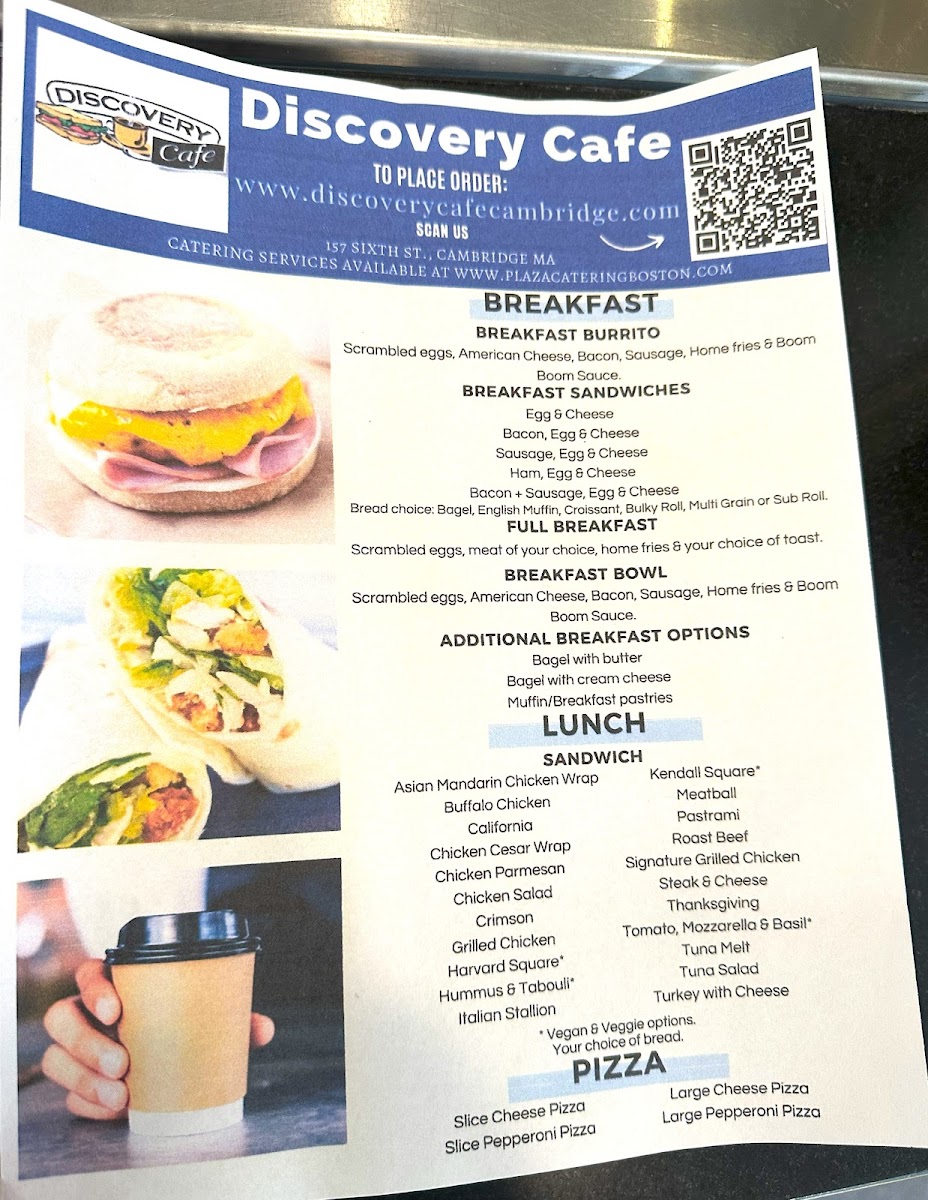 Discovery Cafe menu board
