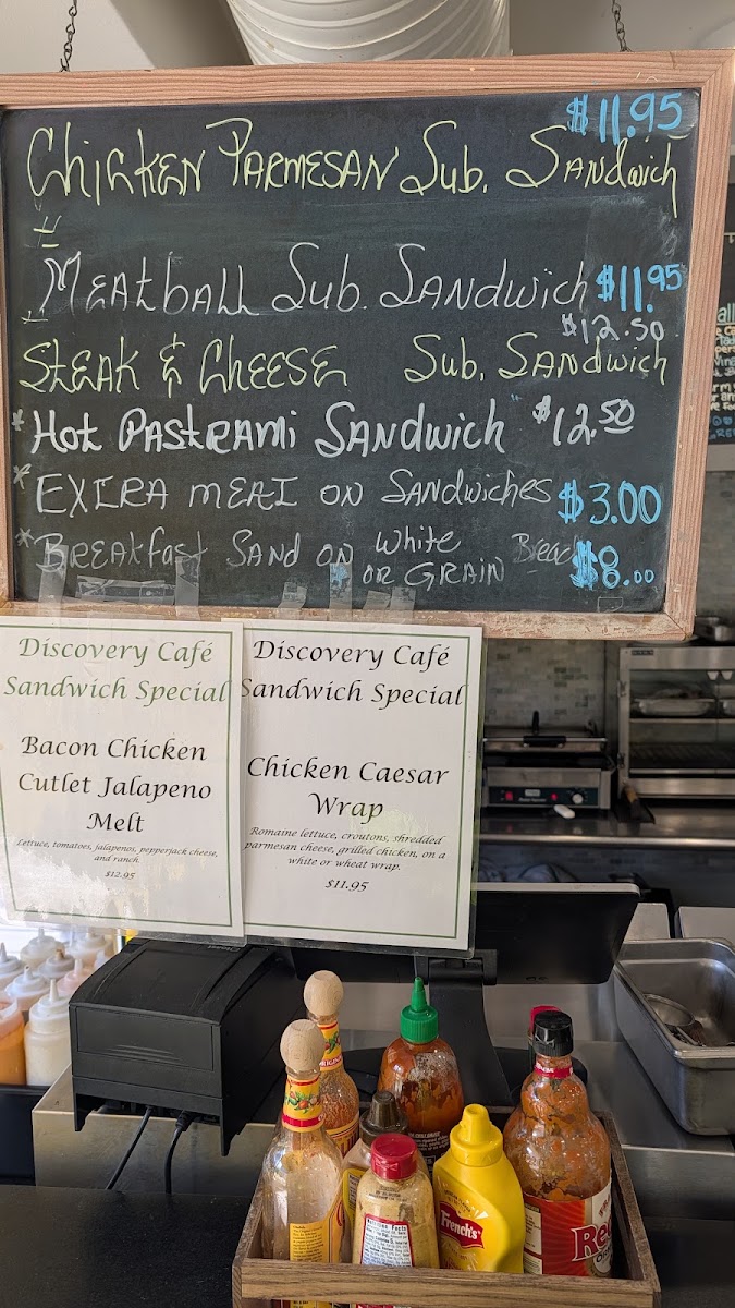 Discovery Cafe menu board