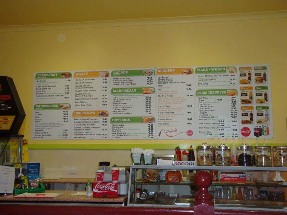 Cafe On McCoy menu board