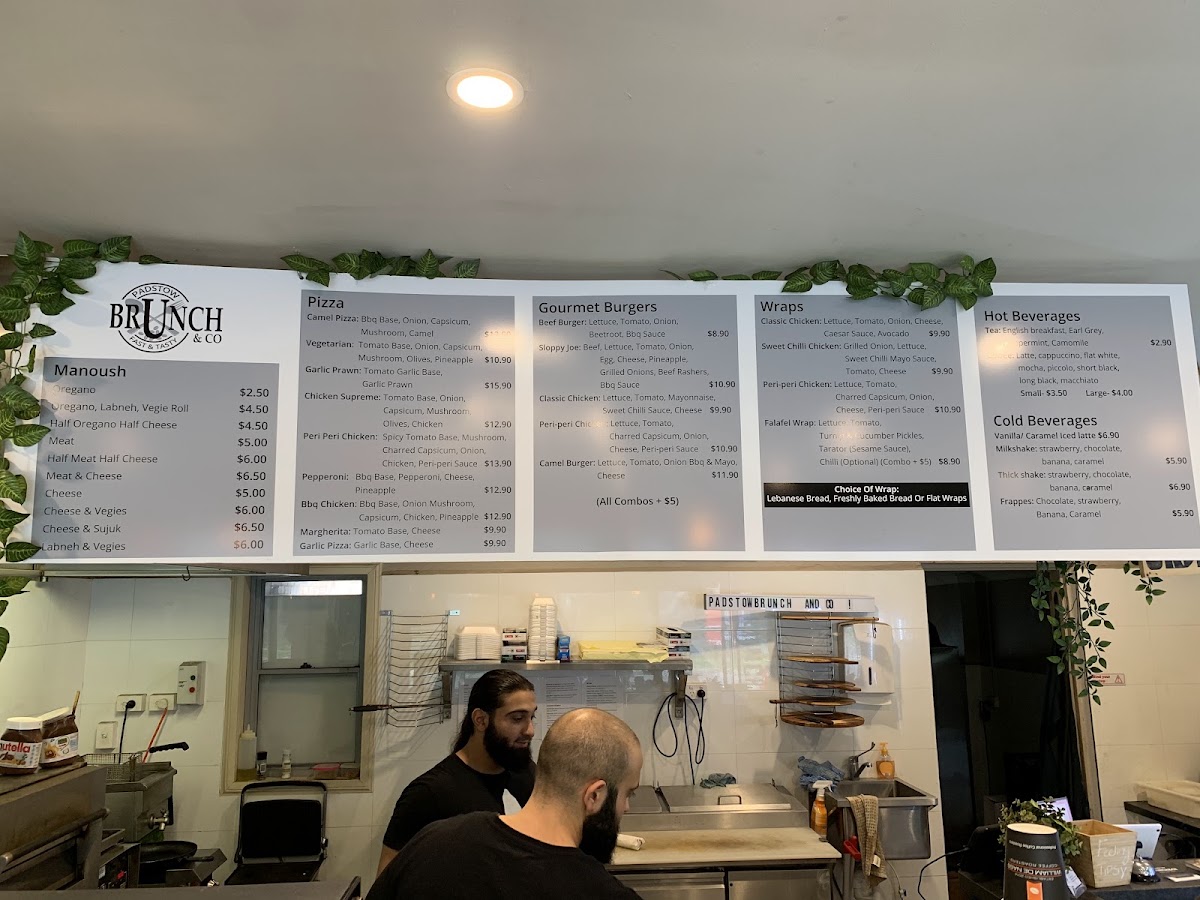 Manoush & Co menu board