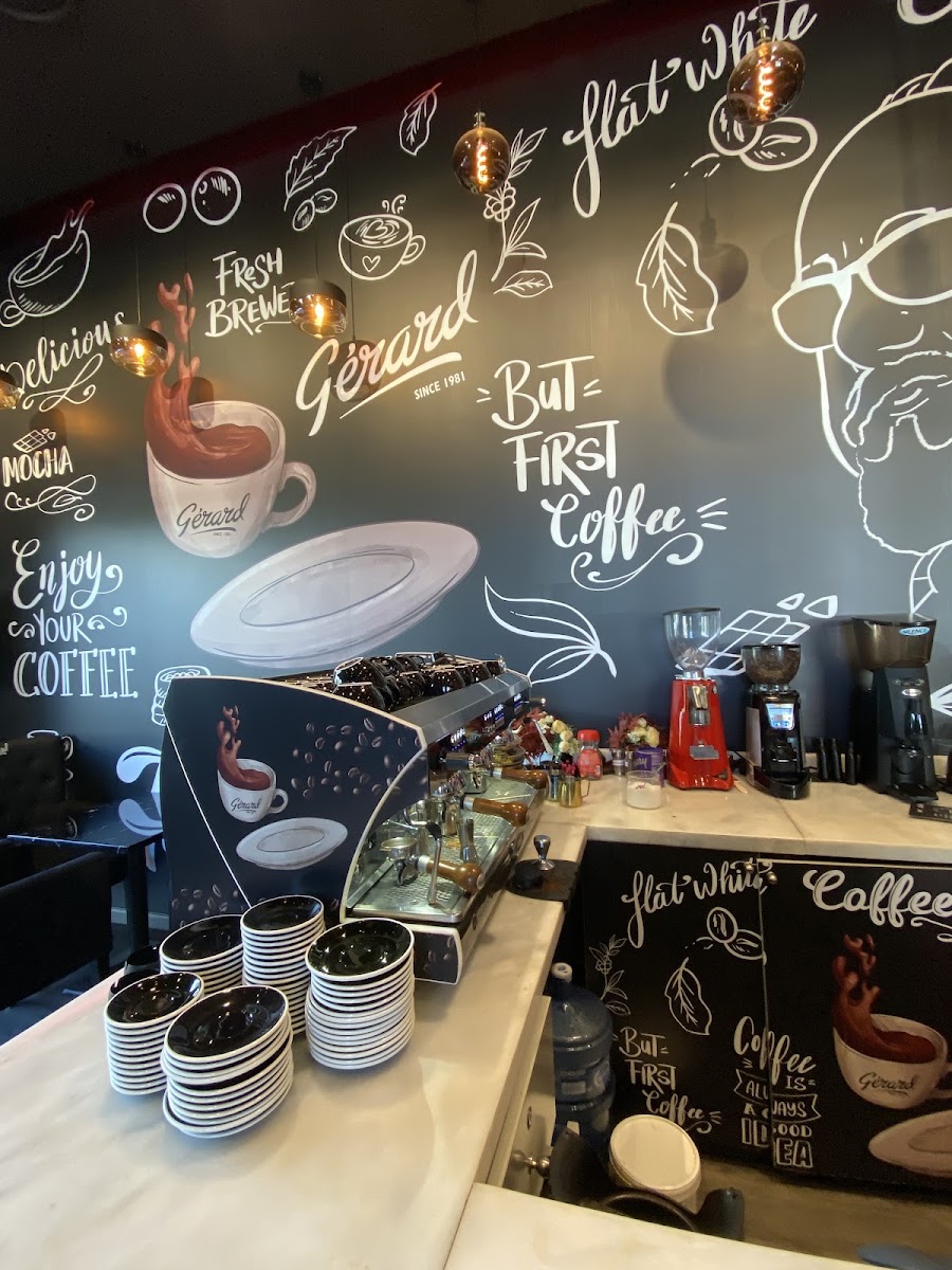 Gerard Cafe Marsa Ajman menu board