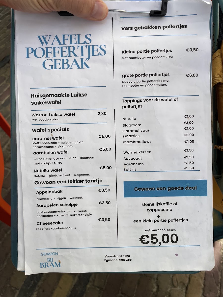 Toast Egmond menu board
