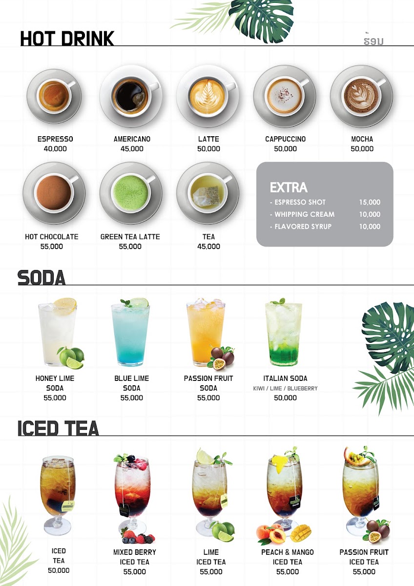 Café Kream menu board