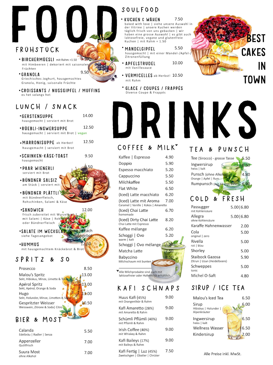 Little Coffee & Things menu board
