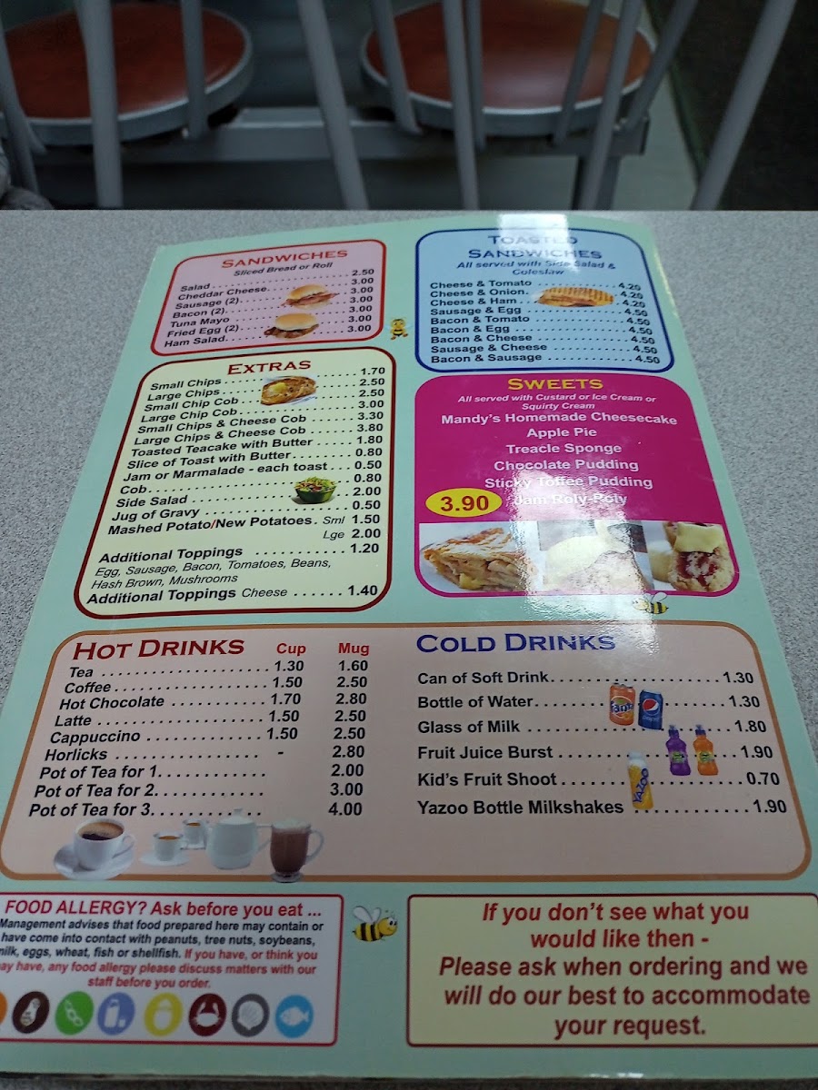 El-Bee's menu board