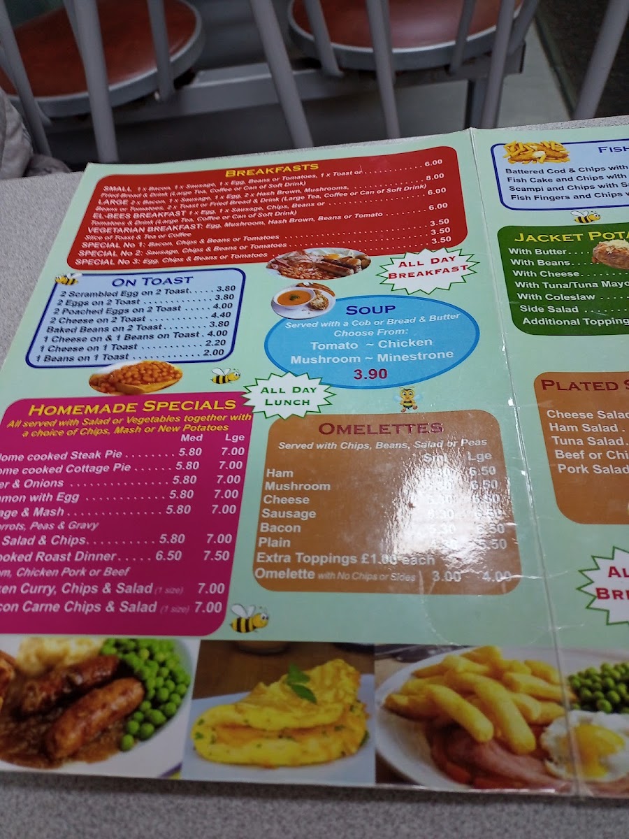 El-Bee's menu board