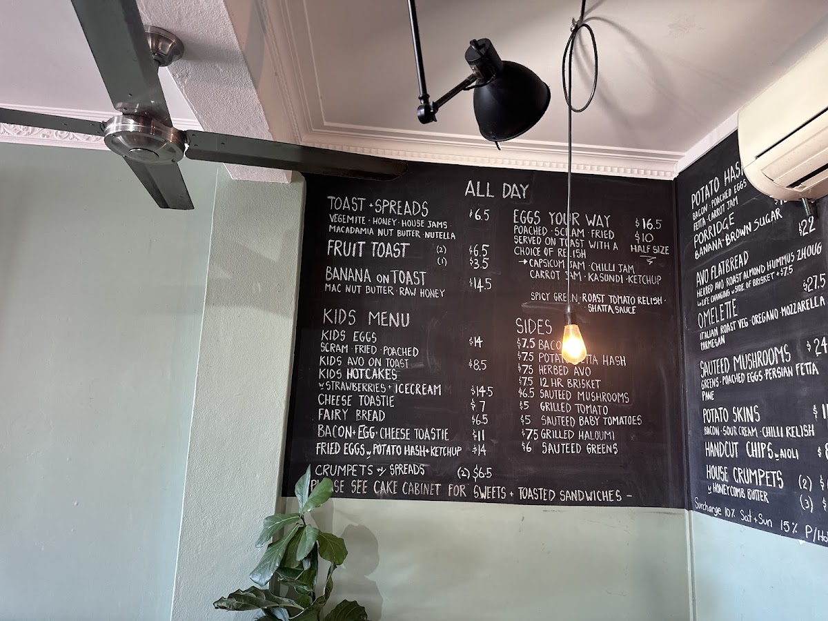 Sarmic Cafe menu board