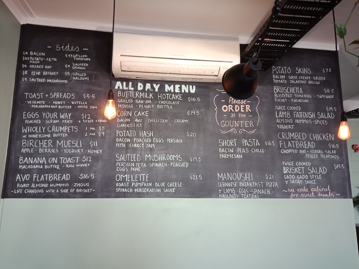 Sarmic Cafe menu board