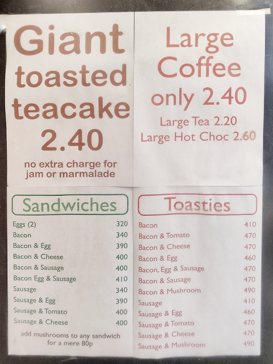 The Station Buffet menu board