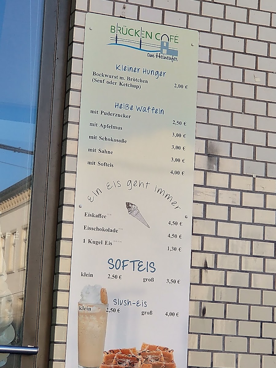 Brückencafé am Heineufer menu board