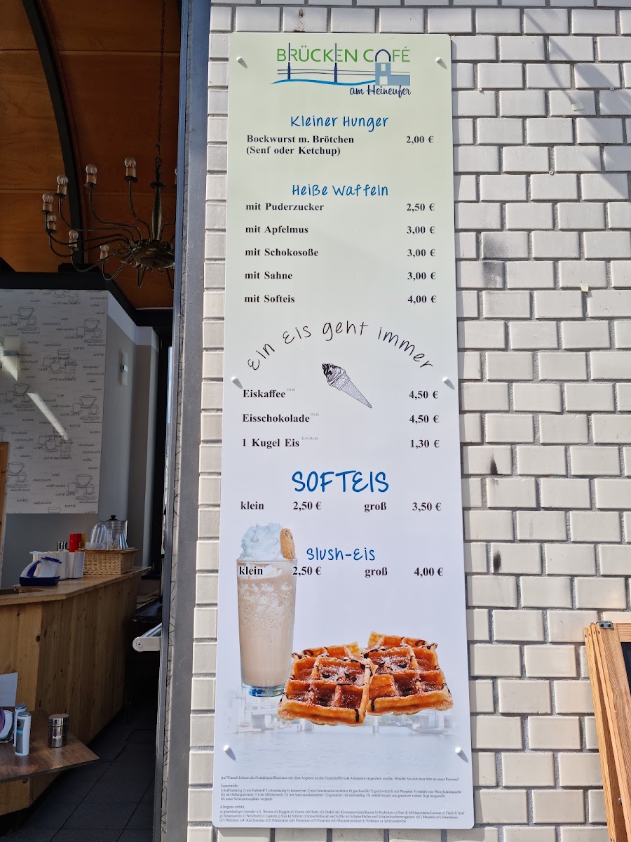 Brückencafé am Heineufer menu board