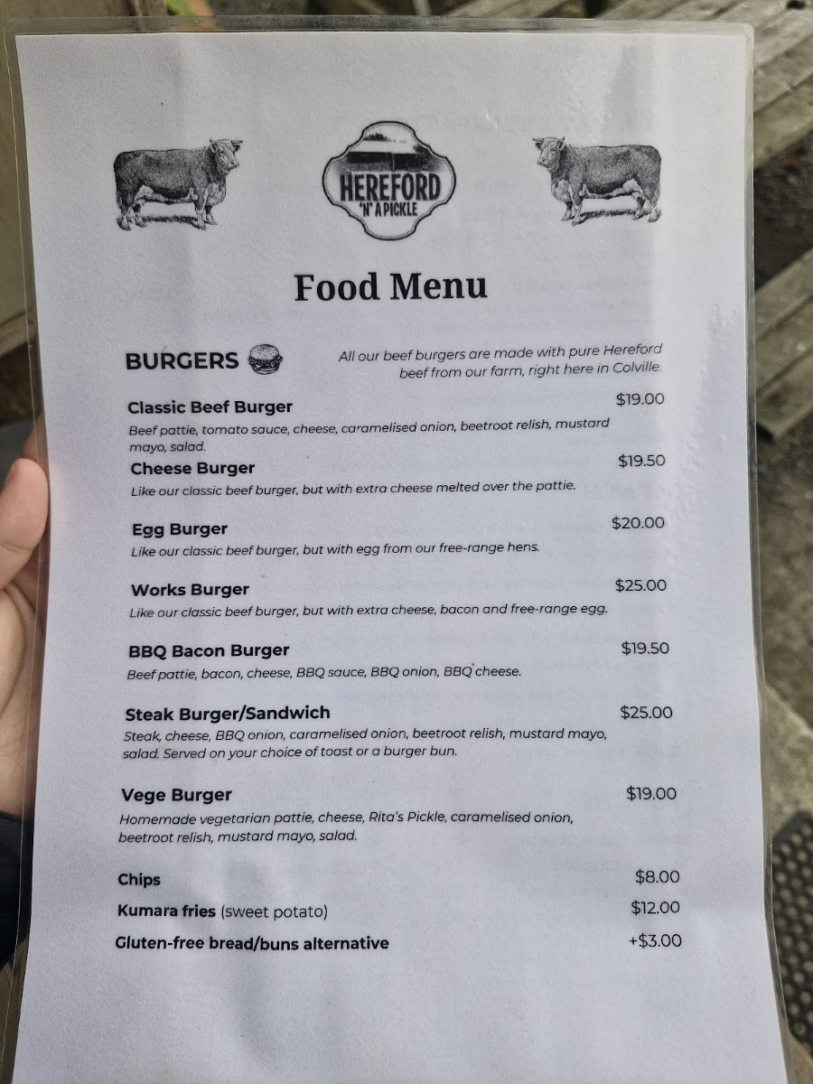 Hereford 'n' a pickle menu board