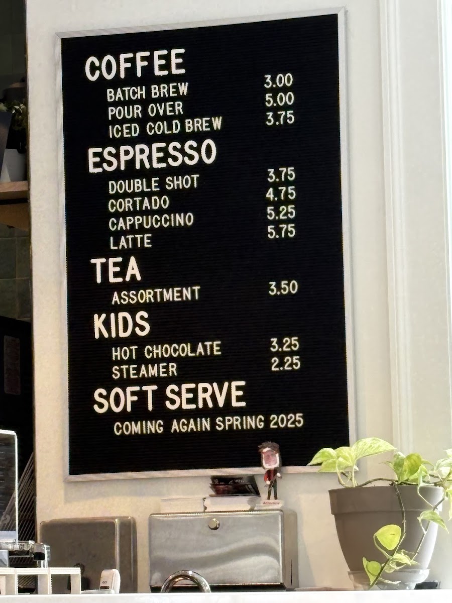 HAS HEART menu board