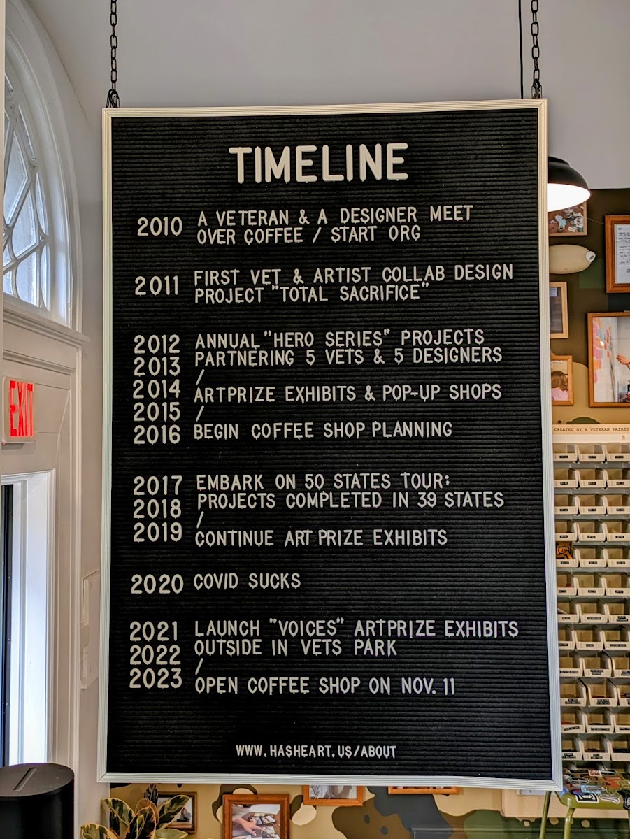 HAS HEART menu board
