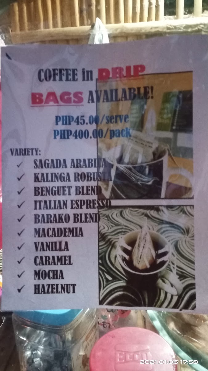 Chosen's cafe menu board