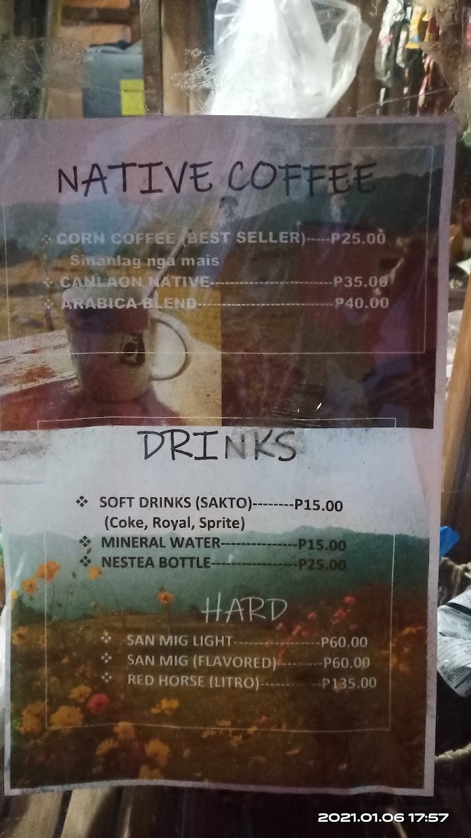 Chosen's cafe menu board