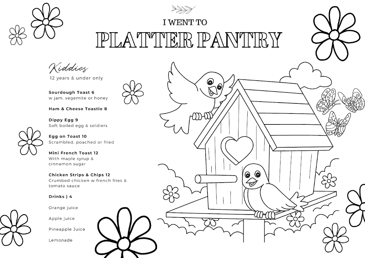 Platter Pantry menu board