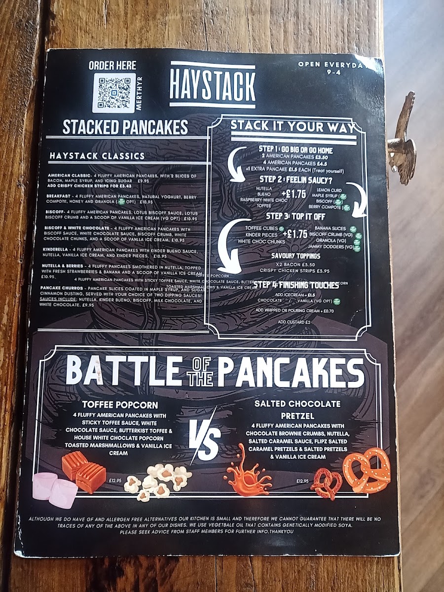 Haystack Cafe menu board