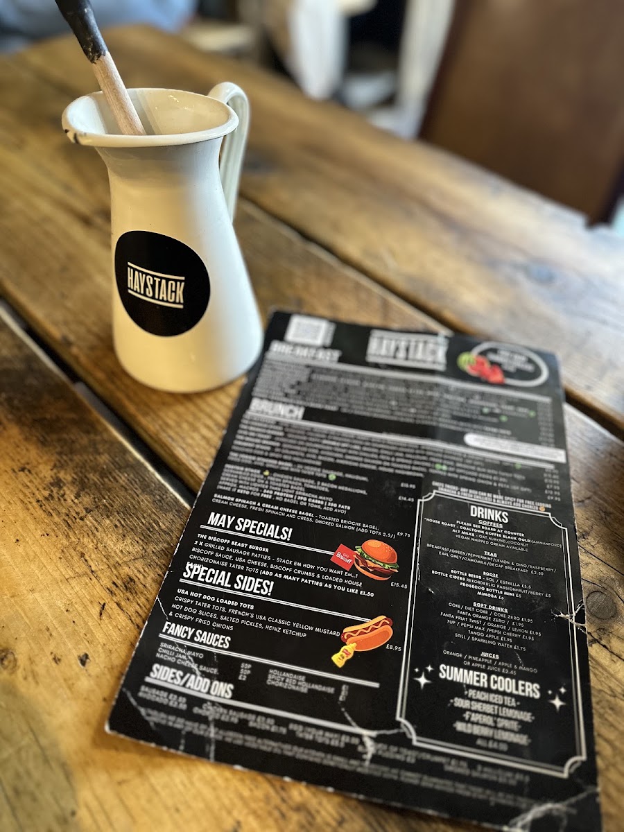 Haystack Cafe menu board