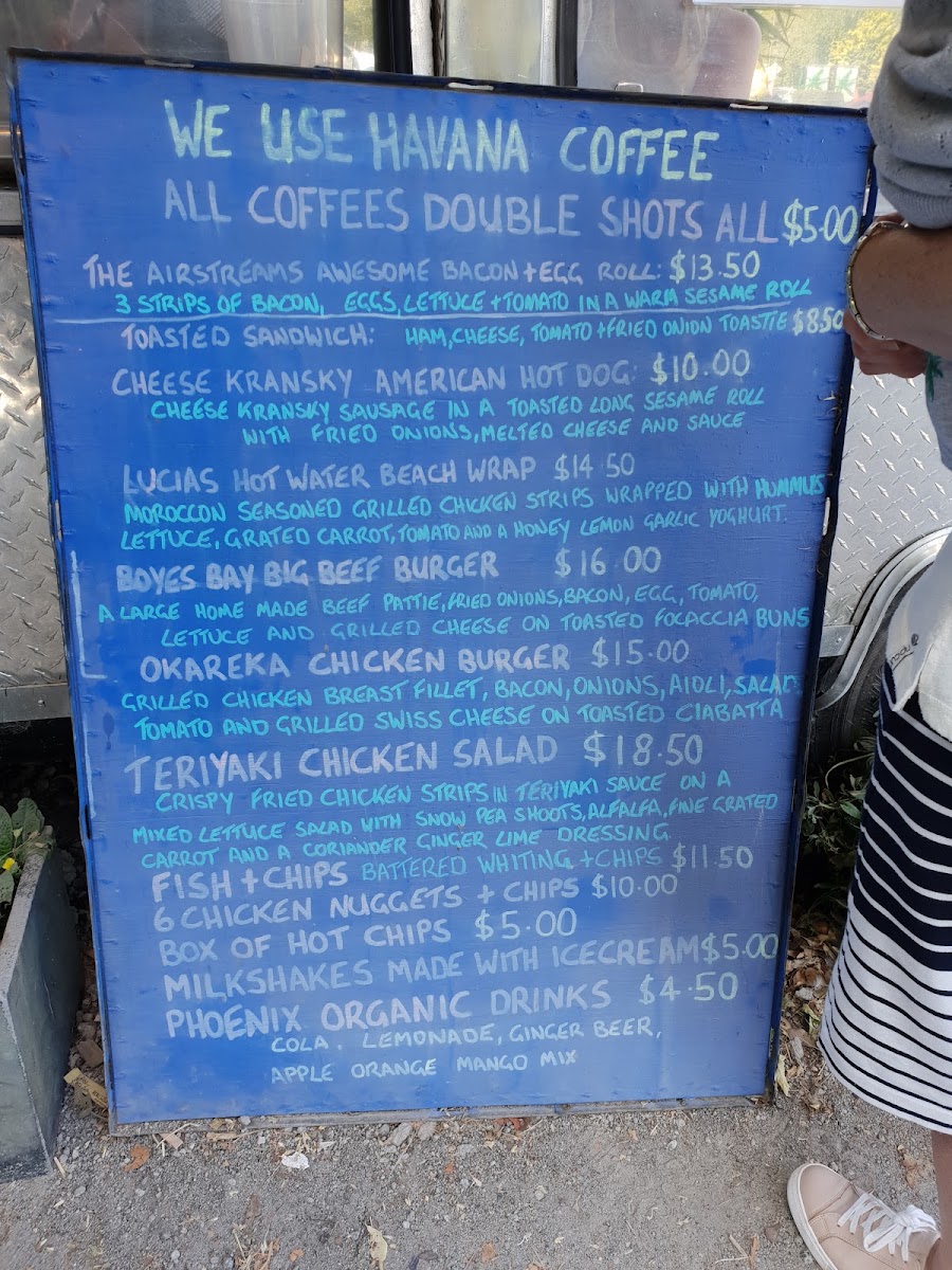Airstream Cafe menu board