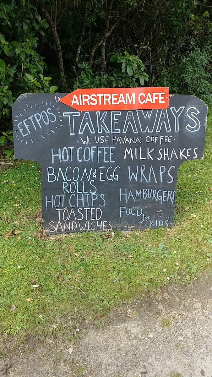 Airstream Cafe menu board