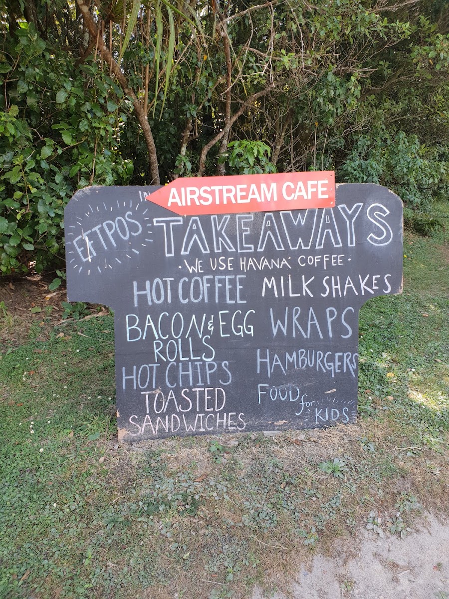 Airstream Cafe menu board