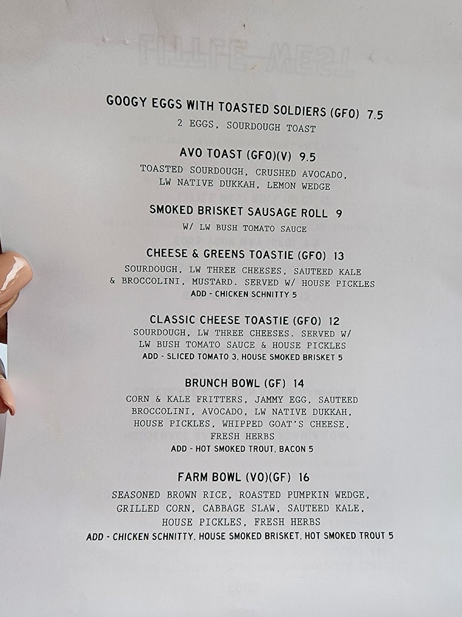 Little West menu board