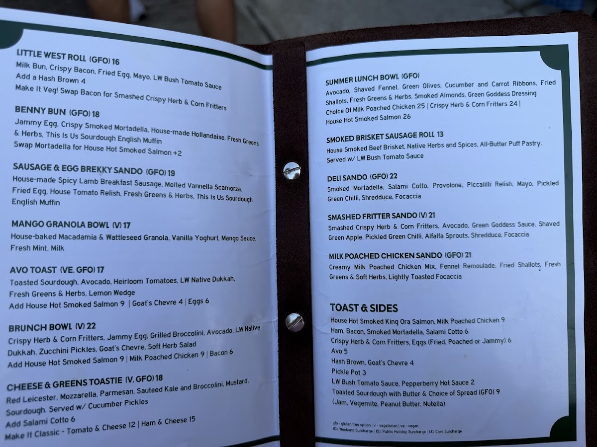 Little West menu board