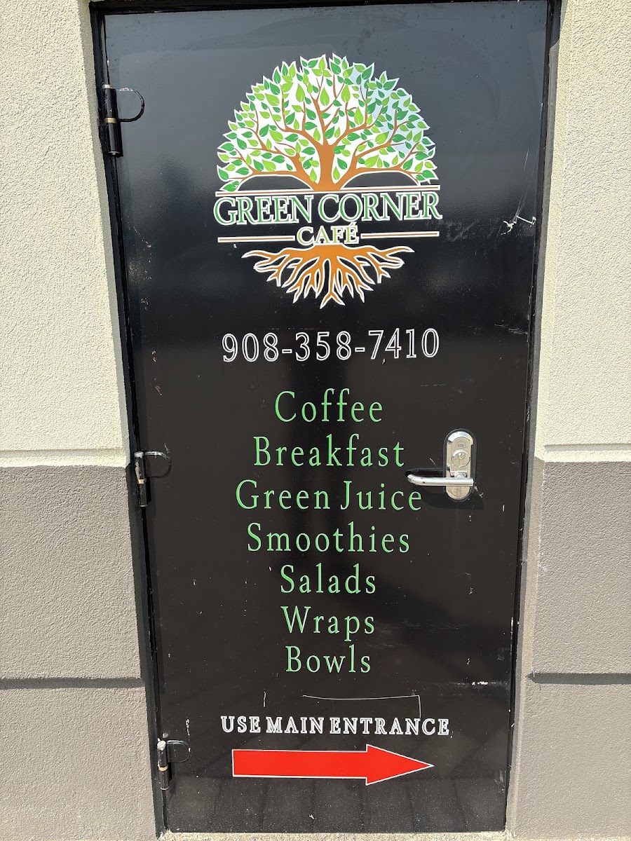 Green Corner Cafe menu board