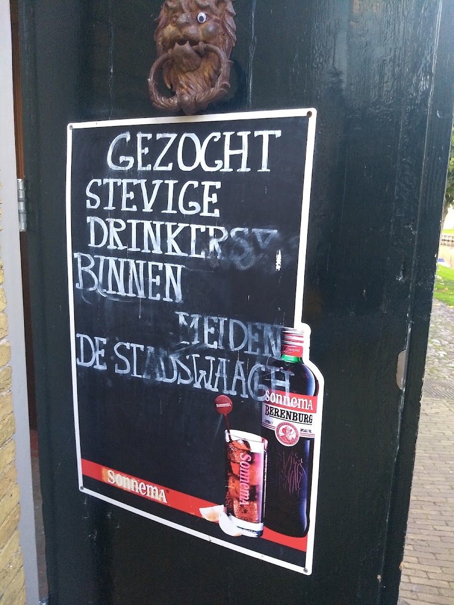 De Stadswaagh Restaurant menu board
