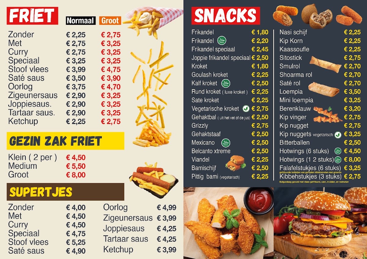 Eethuys Vlijmen menu board