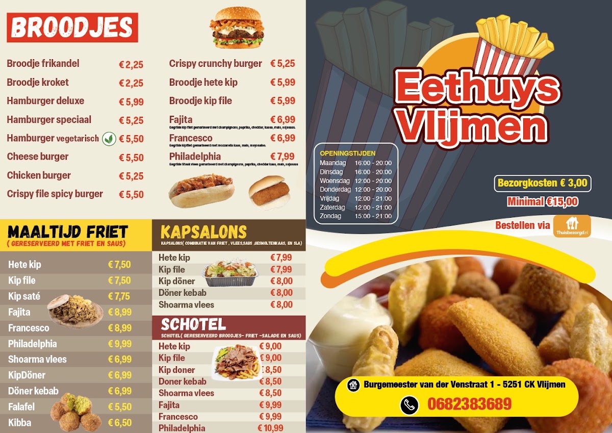 Eethuys Vlijmen menu board