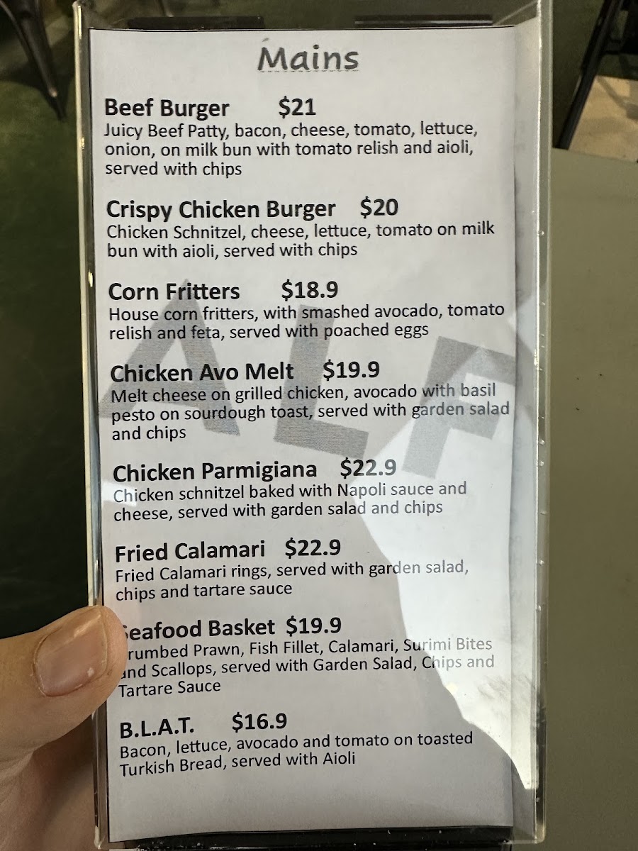 Half/Half Café menu board