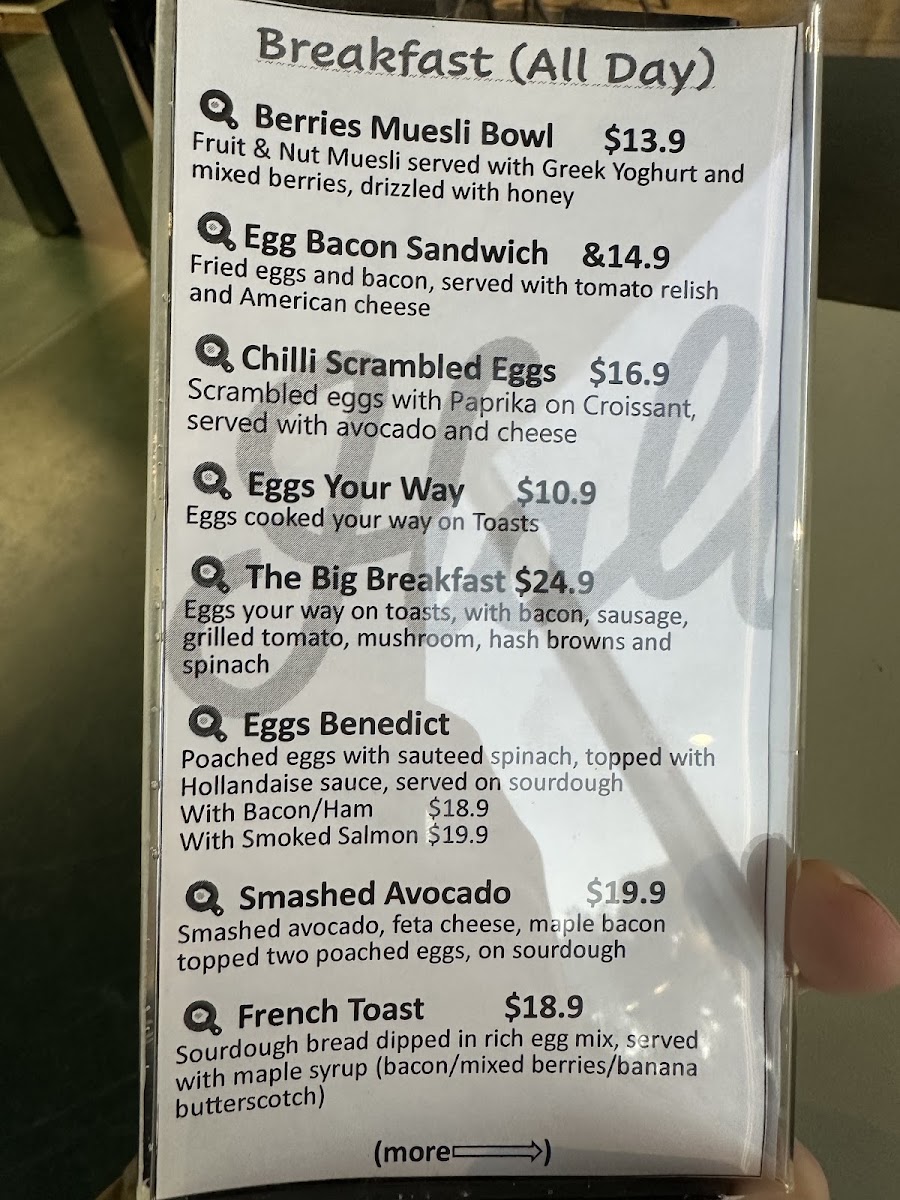 Half/Half Café menu board