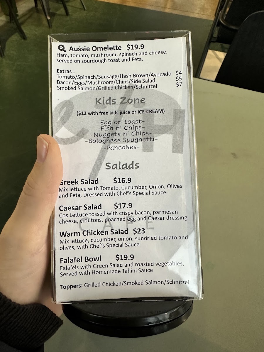 Half/Half Café menu board