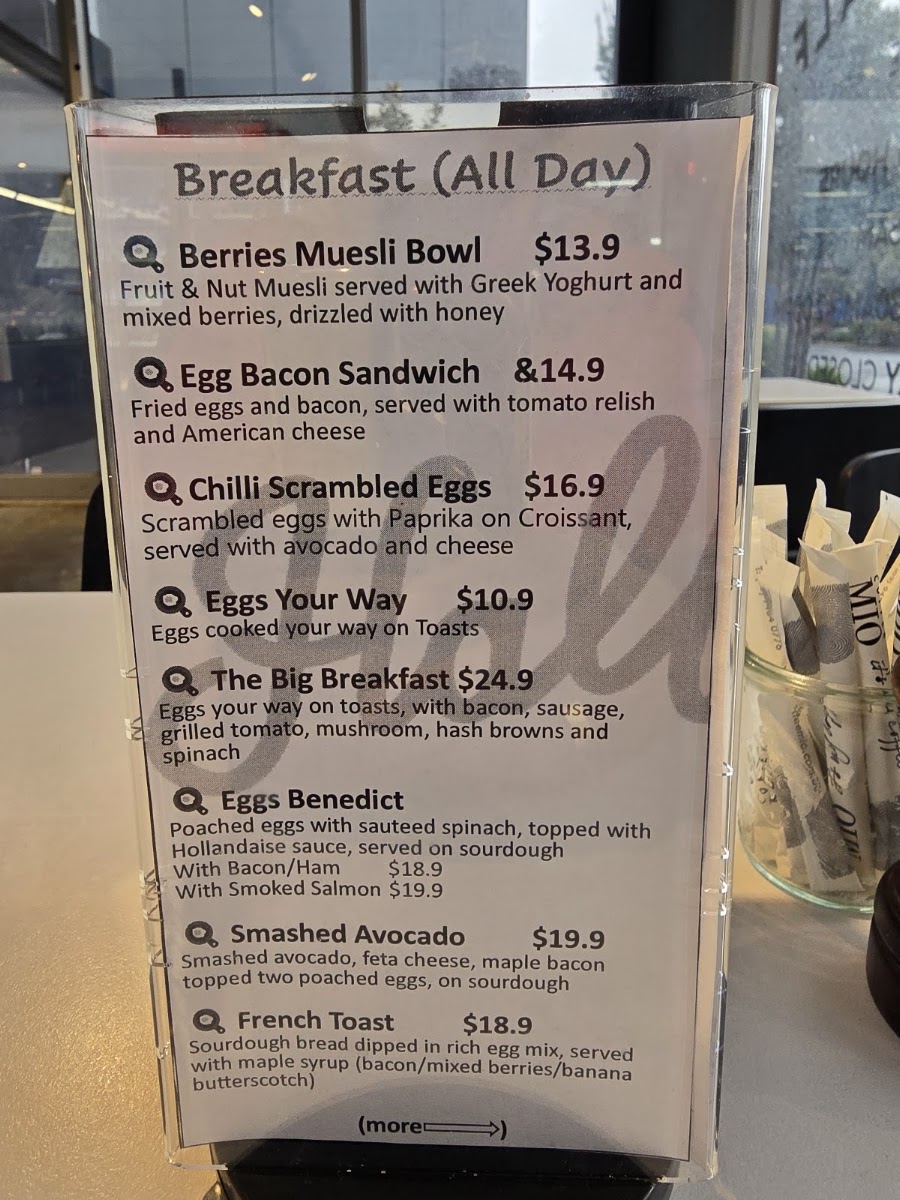 Half/Half Café menu board