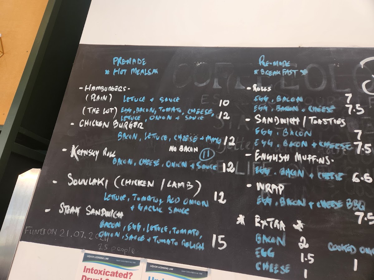 Half/Half Café menu board