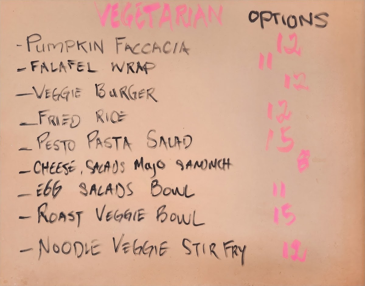 Half/Half Café menu board