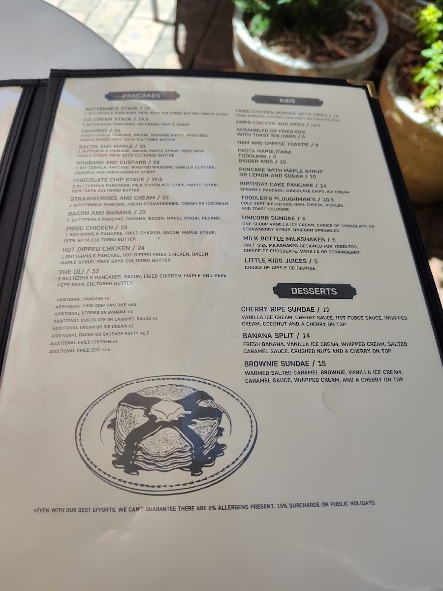 Dirty Doris menu board
